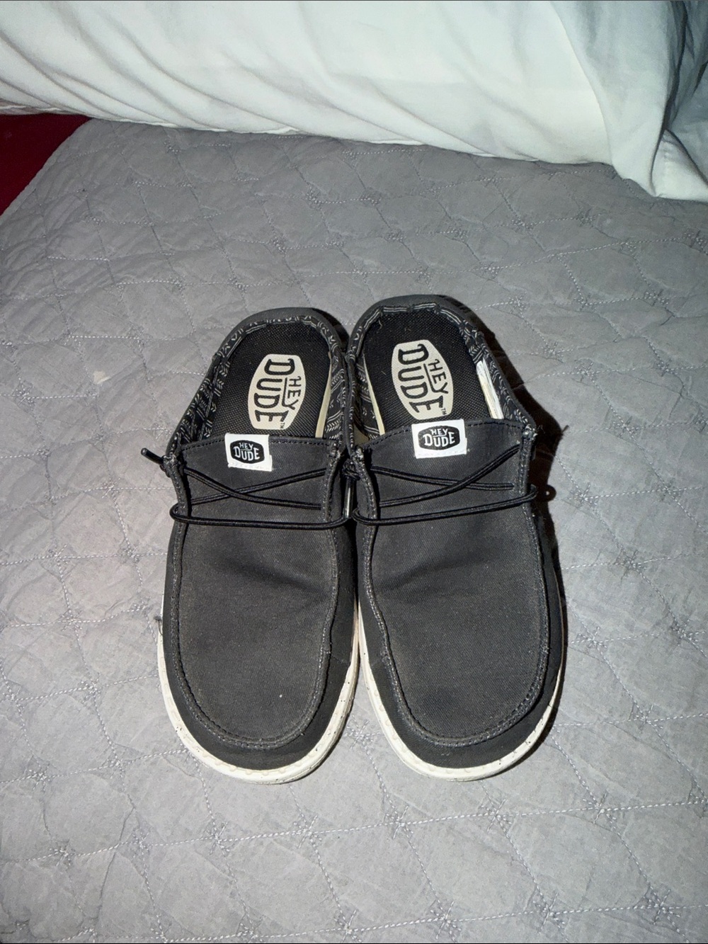 Hey Dude women’s  Black Canvas Slip-On Loafers